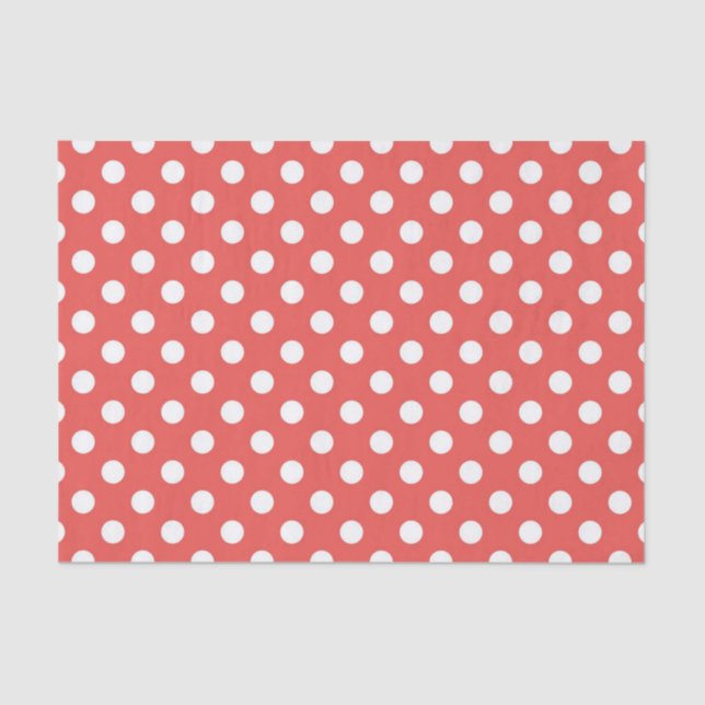 Red and White Polka Dot Birthday Party Seidenpapier (Vorderseite)