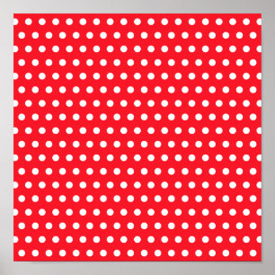 Red and White Polka Dot Pattern. Spotty. Poster
