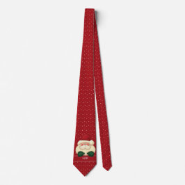 Red and White Polka Dot Santa Monogrammed Krawatte