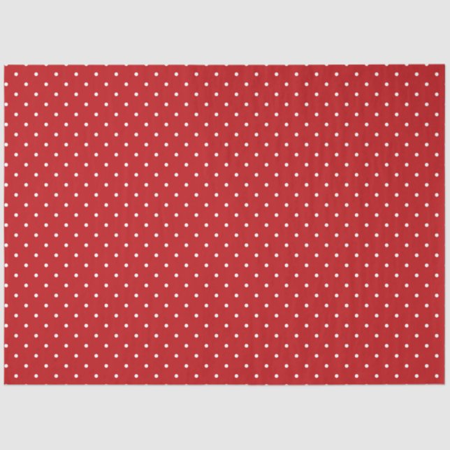 Red and White Polka Dot Tissue Paper Seidenpapier (Vorderseite)