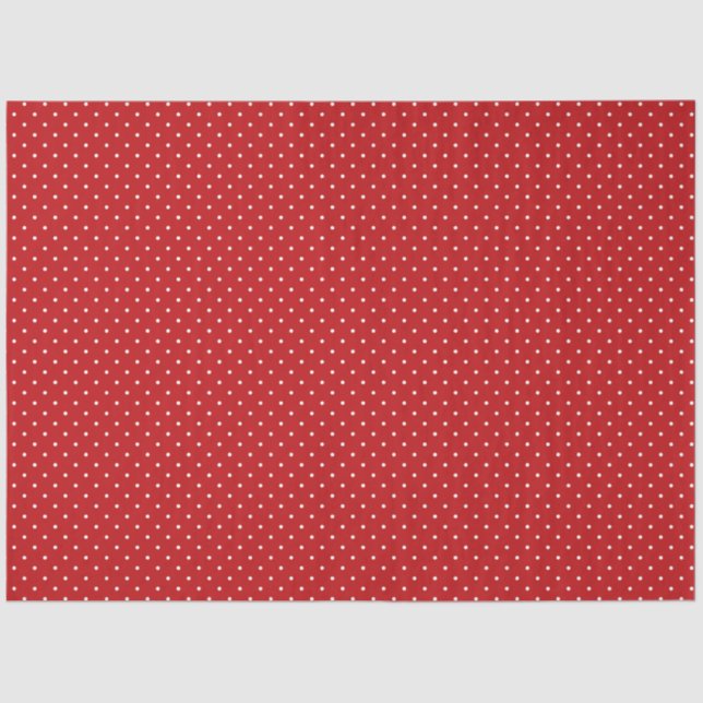 Red and White Polka Dot Tissue Paper Seidenpapier (Vorderseite)