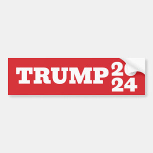 Red and White Simple Trump 2024 Autoaufkleber