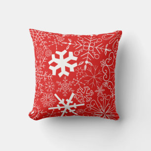 Red and White Snowflake Muster Weihnachten Kissen