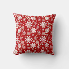 Red and White Snowflake Weihnachten Klassisches Mu Kissen