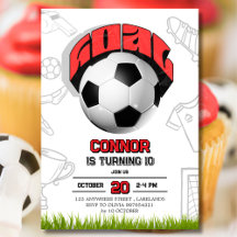Red and White Soccer Ball Birthday Party