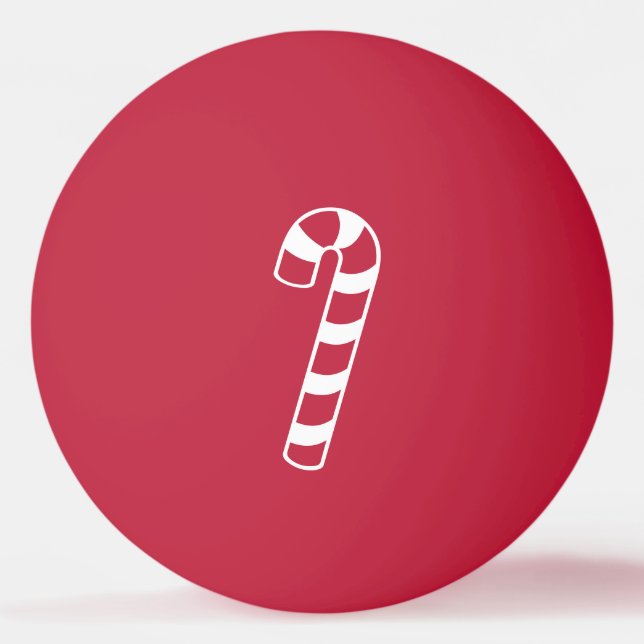 Red and White Strip Weihnachtscreme Candy Cane Tischtennisball (Vorderseite)