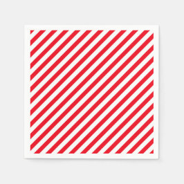 Red and White Stripped Stripes Party Paper Napkins Serviette
