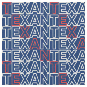 Red and White TEXAN Neon Blue Stoff