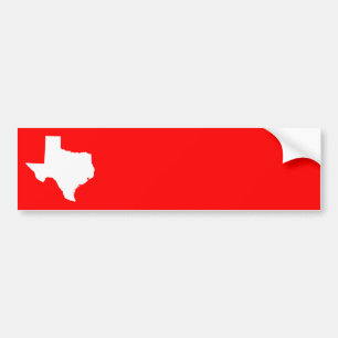 Red and White Texas Autoaufkleber
