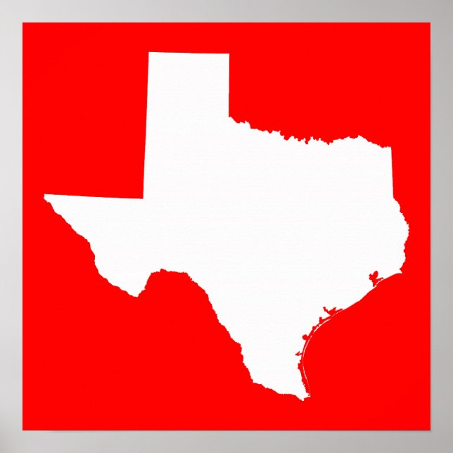 Red and White Texas Poster (Vorne)