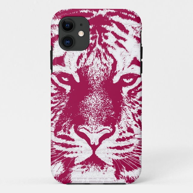 Red and White Tiger Face Case-Mate iPhone Hülle (Rückseite)
