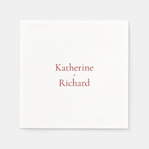 Red and White Wedding Cocktail Serviette