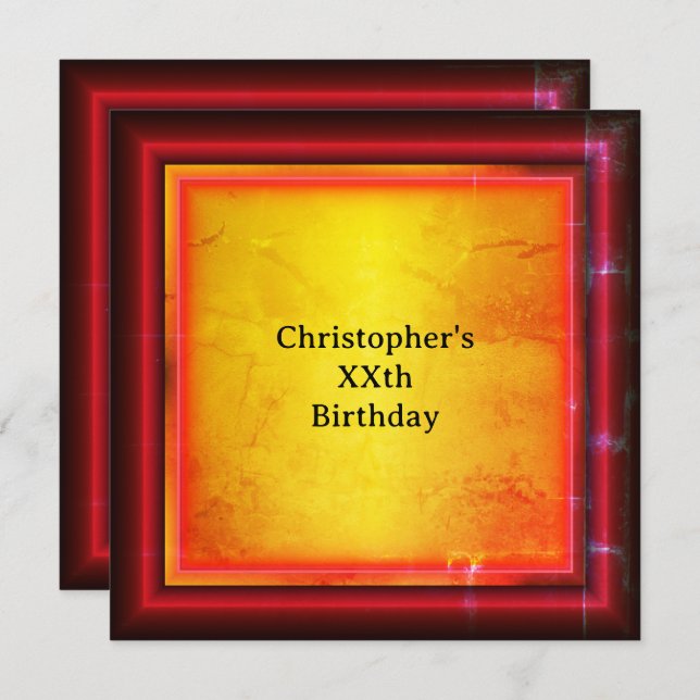 Red and yellow einladung (Vorne/Hinten)