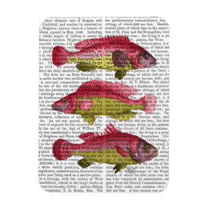 Red and Yellow Fantasy Fish Trio Magnet