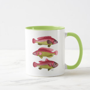 Red and Yellow Fantasy Fish Trio Tasse