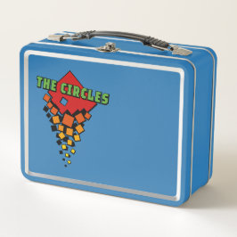 Red and Yellow Squares with Green the Circles Text Metall Brotdose