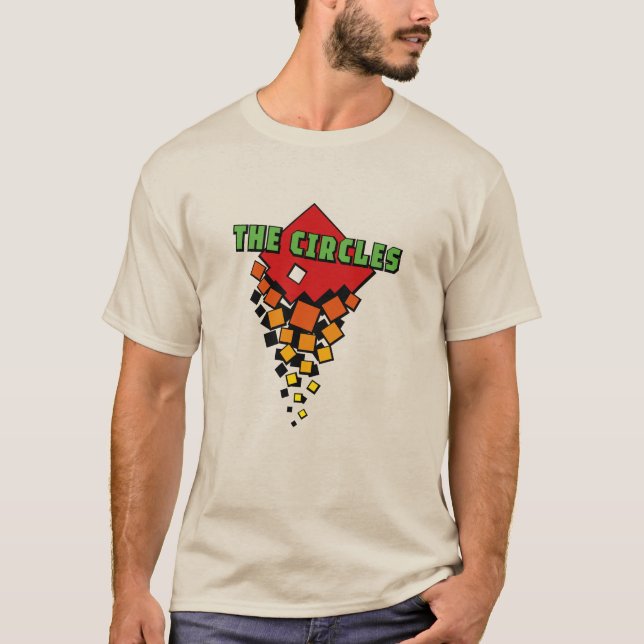 Red and Yellow Squares with Green the Circles Text T-Shirt (Vorderseite)