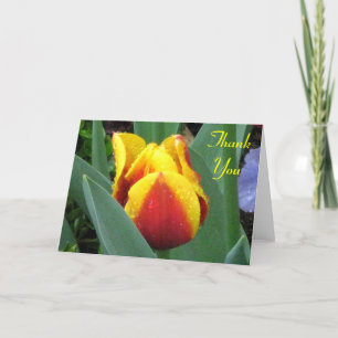 red and yellow tulip thank you note card dankeskarte