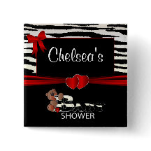 Red and Zebra Stripes Baby Dusche