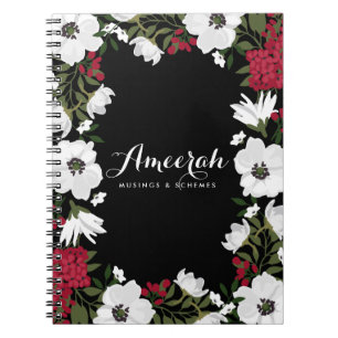 Red Anemone Blooms Personalisiertes Notebook Notizblock