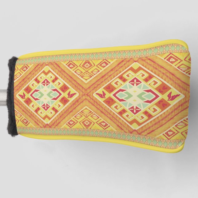 Red anf Yellow Feathers Golf Head Cover Headcover (Vorderseite)