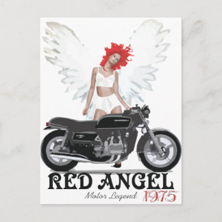 Red Angel Cafe Racer Motor Legend Postkarte