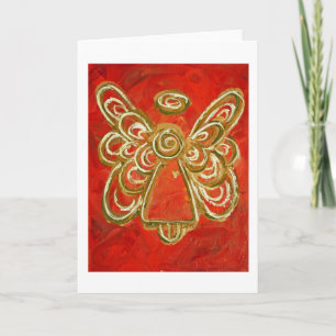 Red Angel Greeting Card Feiertagskarte