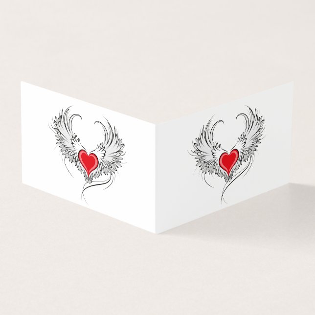 Red Angel Heart mit Flügeln (Vorderseite)