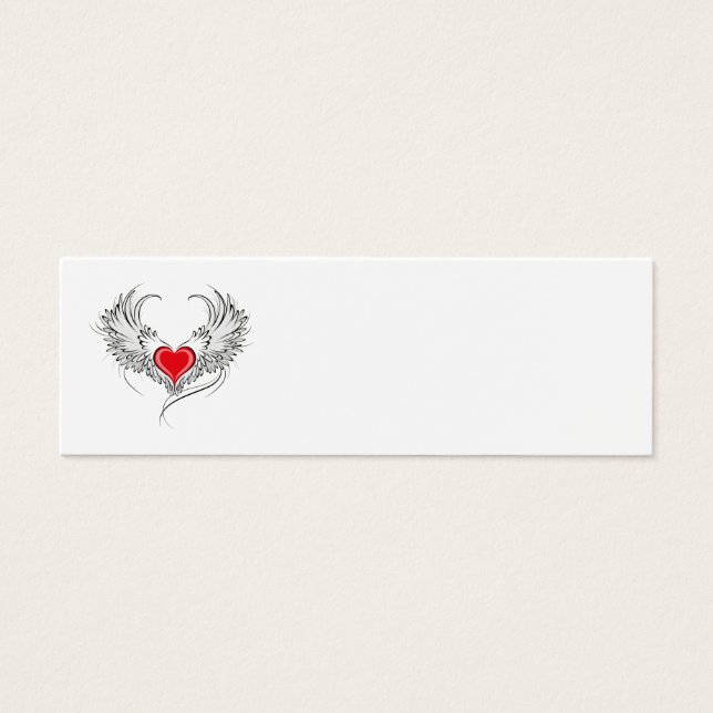Red Angel Heart mit Flügeln (Vorderseite)