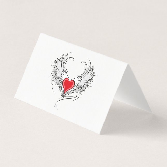 Red Angel Heart mit Flügeln (Vorderseite)
