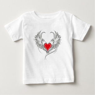 Red Angel Heart mit Flügeln Baby T-shirt