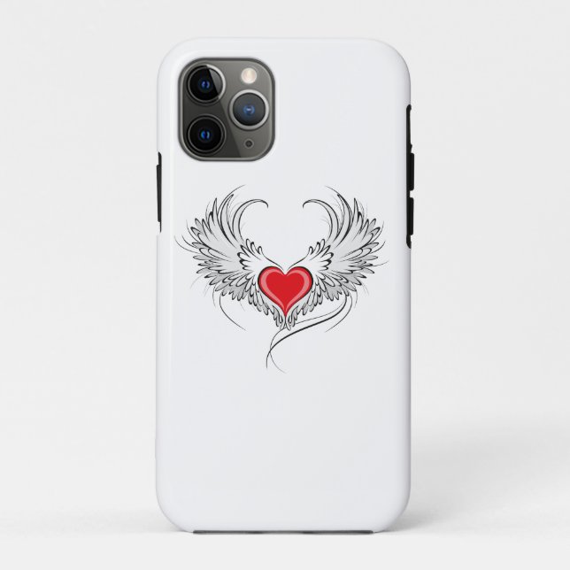 Red Angel Heart mit Flügeln Case-Mate iPhone Hülle (Rückseite)
