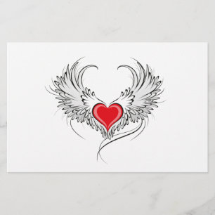 Red Angel Heart mit Flügeln Flyer