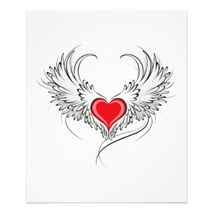 Red Angel Heart mit Flügeln Fotodruck