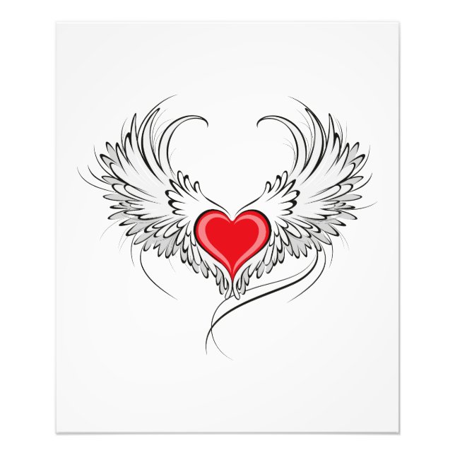 Red Angel Heart mit Flügeln Fotodruck (Vorne)