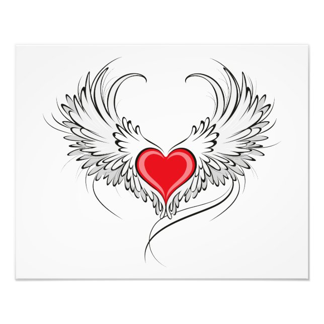 Red Angel Heart mit Flügeln Fotodruck (Vorne)