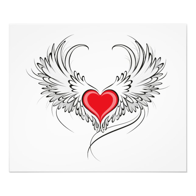 Red Angel Heart mit Flügeln Fotodruck (Vorne)