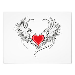 Red Angel Heart mit Flügeln Fotodruck