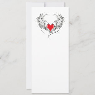 Red Angel Heart mit Flügeln Karte