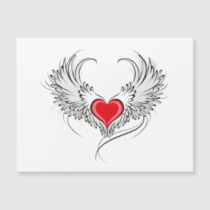Red Angel Heart mit Flügeln Magnetkarte