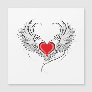 Red Angel Heart mit Flügeln Magnetkarte