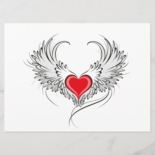 Red Angel Heart mit Flügeln Programm (Vorderseite)