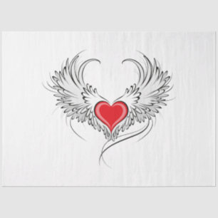 Red Angel Heart mit Flügeln Seidenpapier