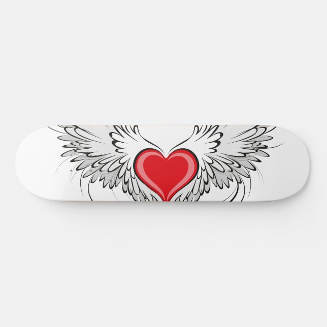 Red Angel Heart mit Flügeln Skateboard (Horizontal)