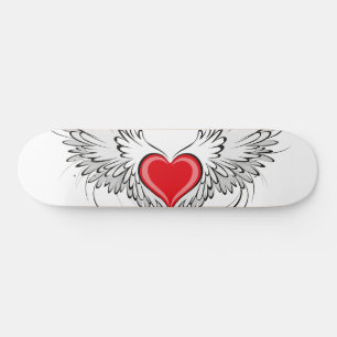 Red Angel Heart mit Flügeln Skateboard