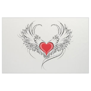 Red Angel Heart mit Flügeln Stoff
