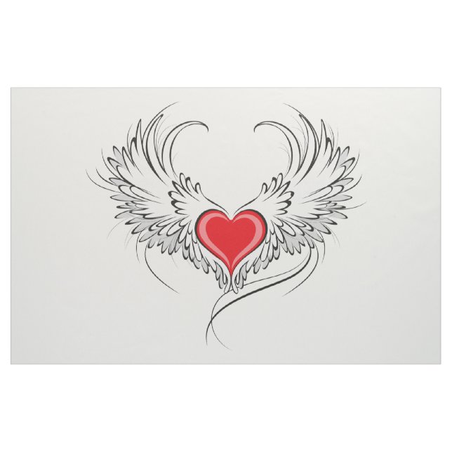 Red Angel Heart mit Flügeln Stoff (Yard (91,4 cm))