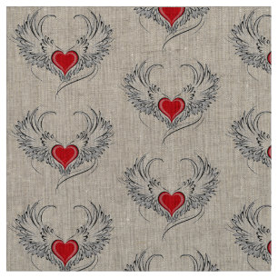 Red Angel Heart mit Flügeln Stoff