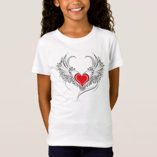 Red Angel Heart mit Flügeln T-Shirt