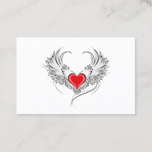 Red Angel Heart mit Flügeln Visitenkarte